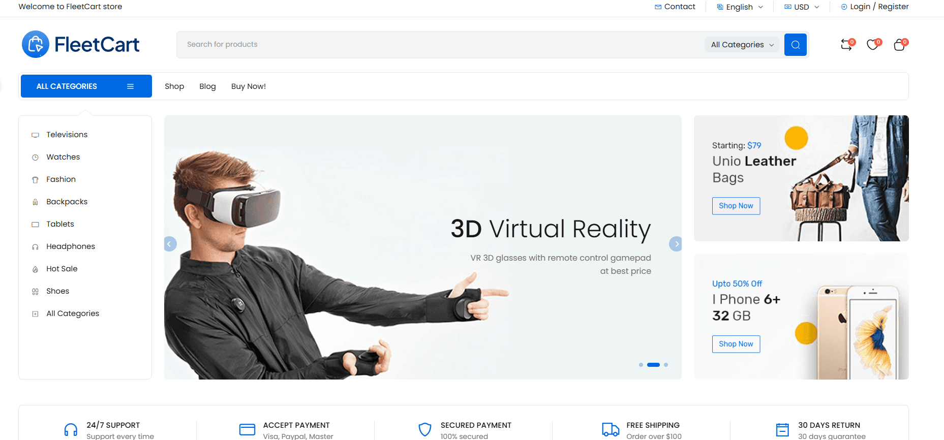 Ecommerce CMS project preview