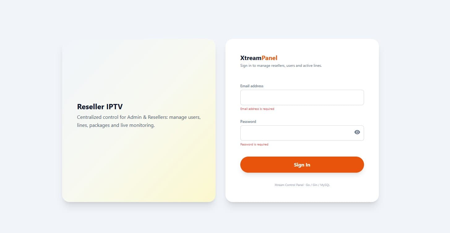 Custom IPTV Panel for Modern Broadcasters project preview